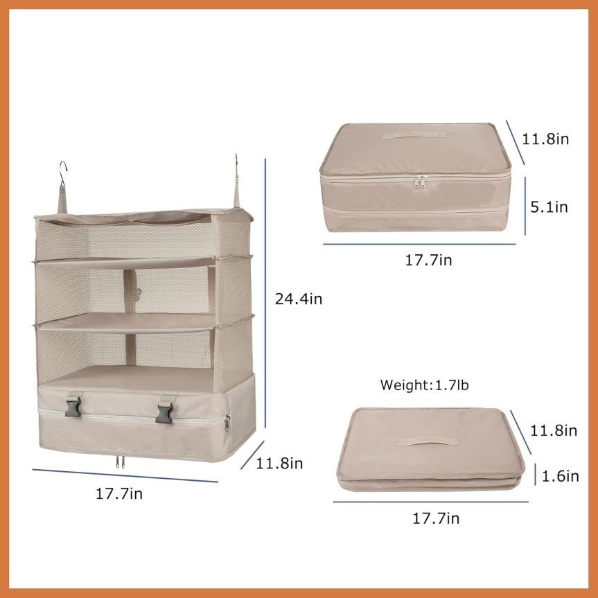 Portable Hanging Travel Shelves Bag Packing Cube Organizer Suitcase Storage Large Capacity - Image 2