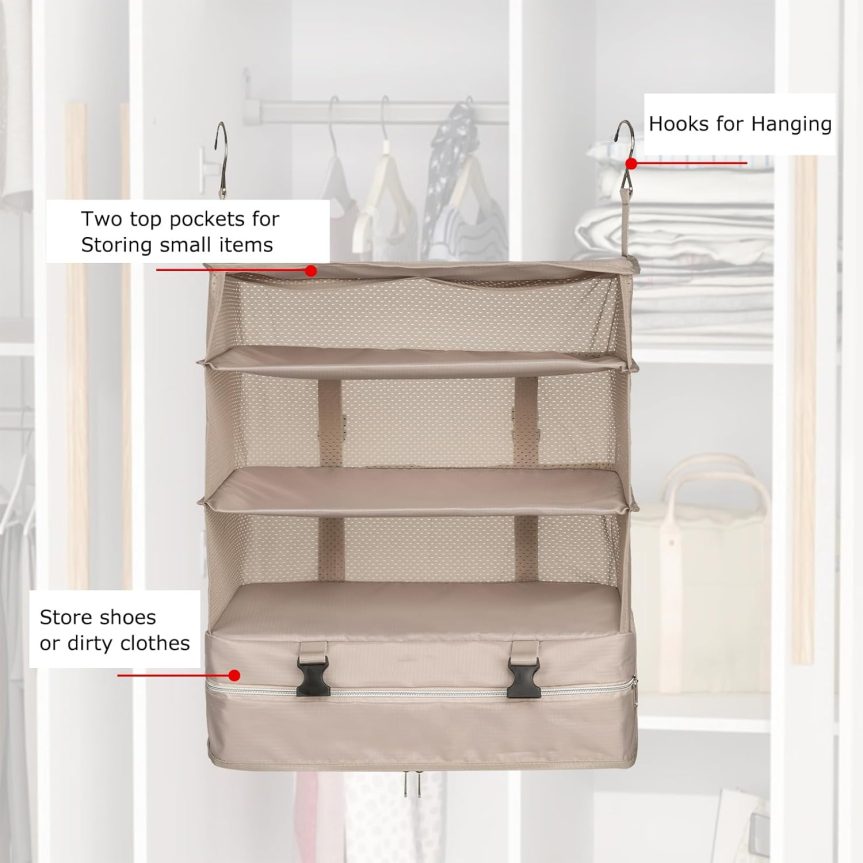 Portable Hanging Travel Shelves Bag Packing Cube Organizer Suitcase Storage Large Capacity - Image 5