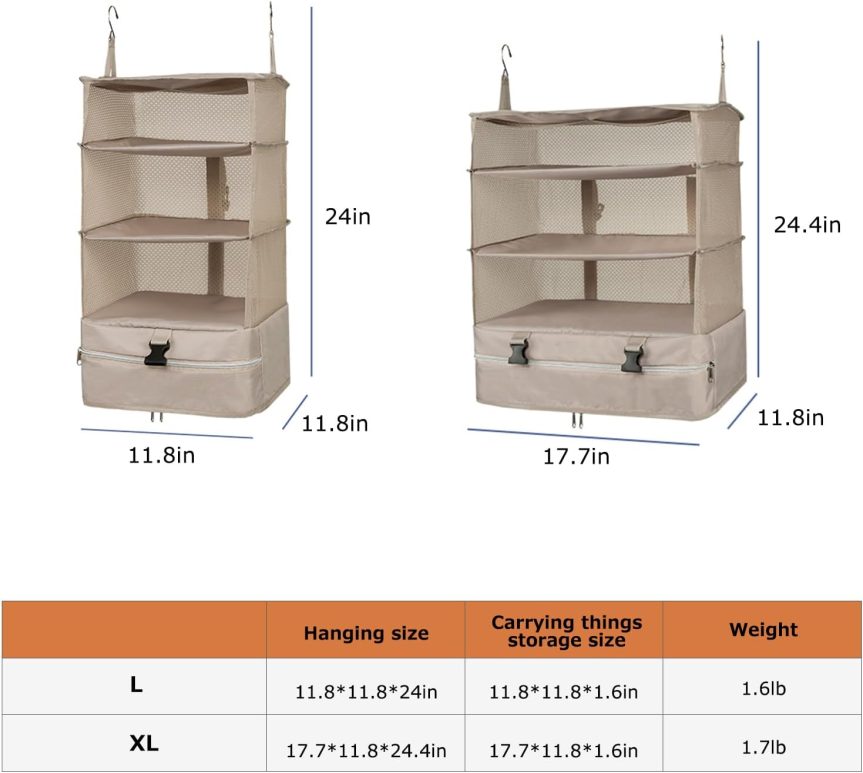 Portable Hanging Travel Shelves Bag Packing Cube Organizer Suitcase Storage Large Capacity - Image 6