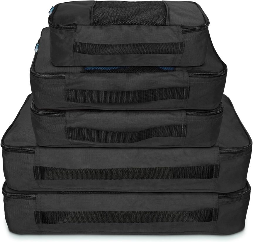 Packing Cube System - Durable 5 Piece Weekender Plus Set (Black) - Image 5